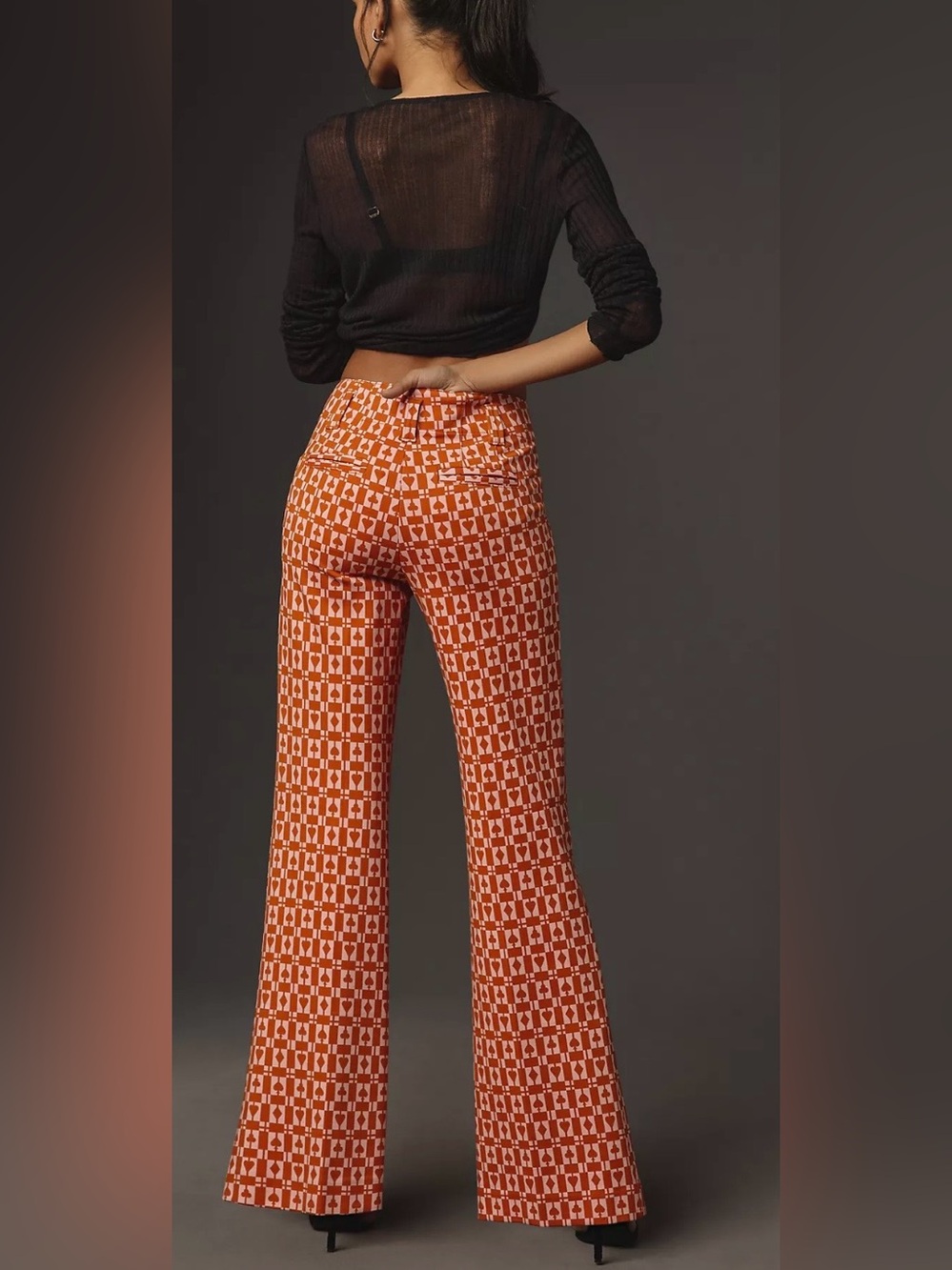 Anthropologie Naomi Ponte Wide-Leg Flare Pants by Maeve Printed Edition XL Tall - Picture 4 of 5